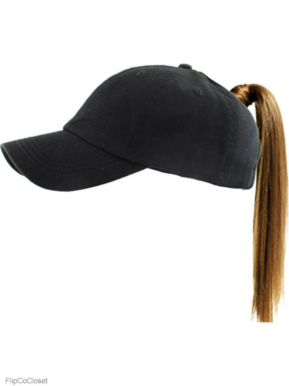 Ponytail Baseball Cap with Adjustable Closure for Women